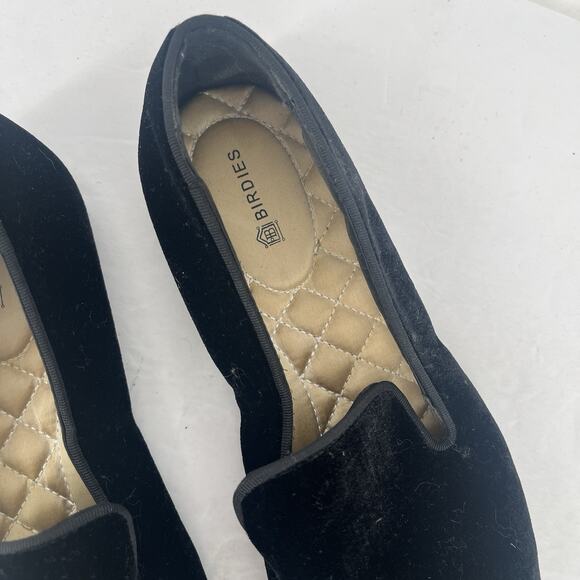Birdies The Starling Velvet Flat Loafer Size 7 Black Slip On Classic Timeless - Picture 3 of 9